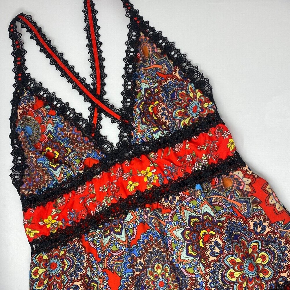 Alice + Olivia Karolina Red Tiered Halter Maxi Dress 6 - Picture 7 of 11